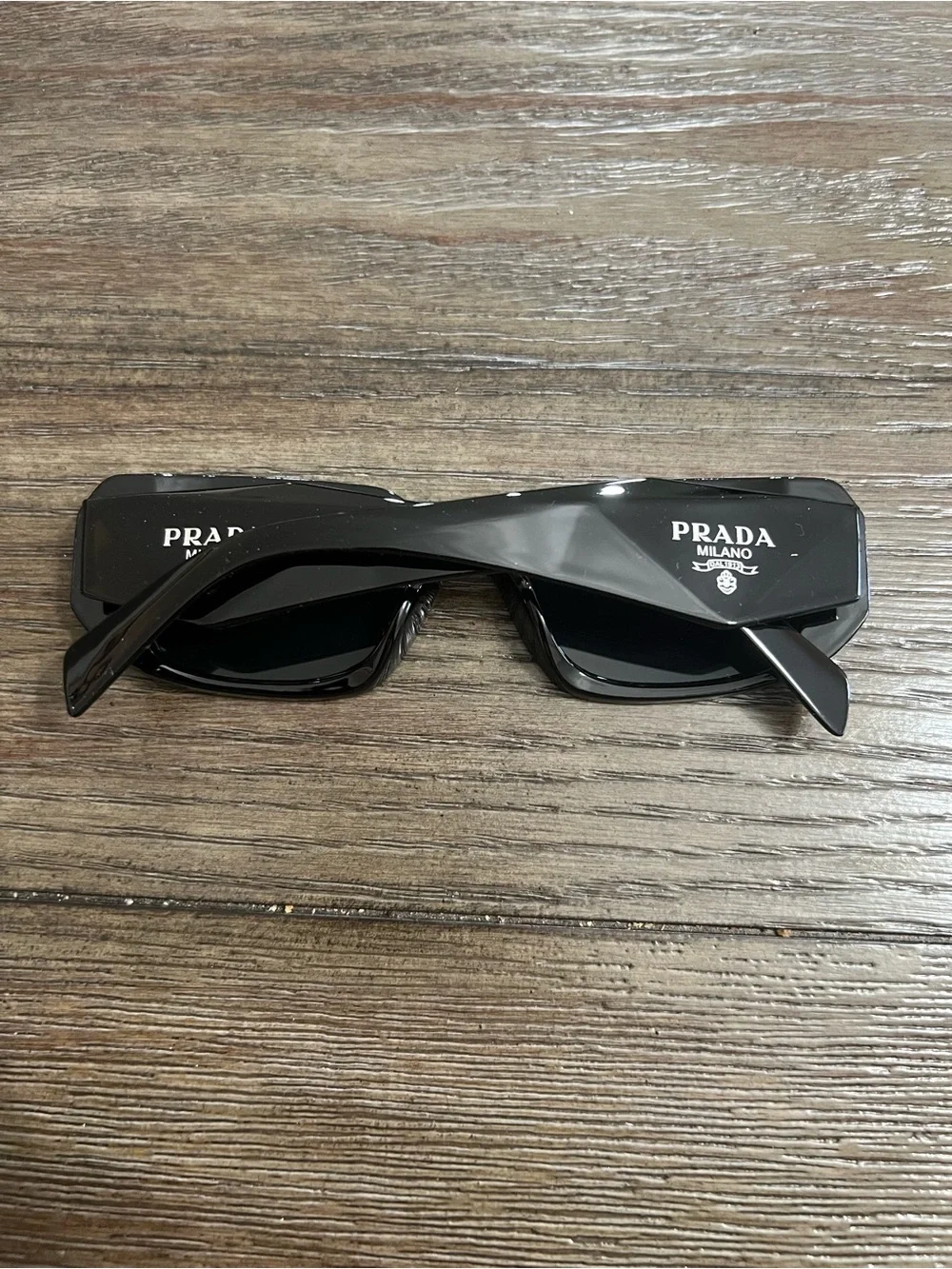 Prada Black Rectangular Men’s Sunglasses with Prada Case